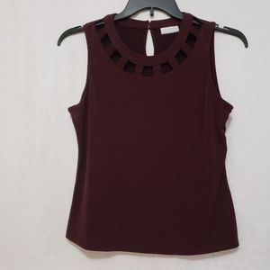 NY & Co. eggplant purple sleeveless top, Medium
